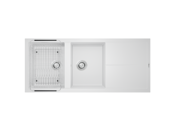 Chậu rửa bát Konox Granite Sink Livello Smart 1160 – White Silver